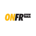 a black and yellow logo